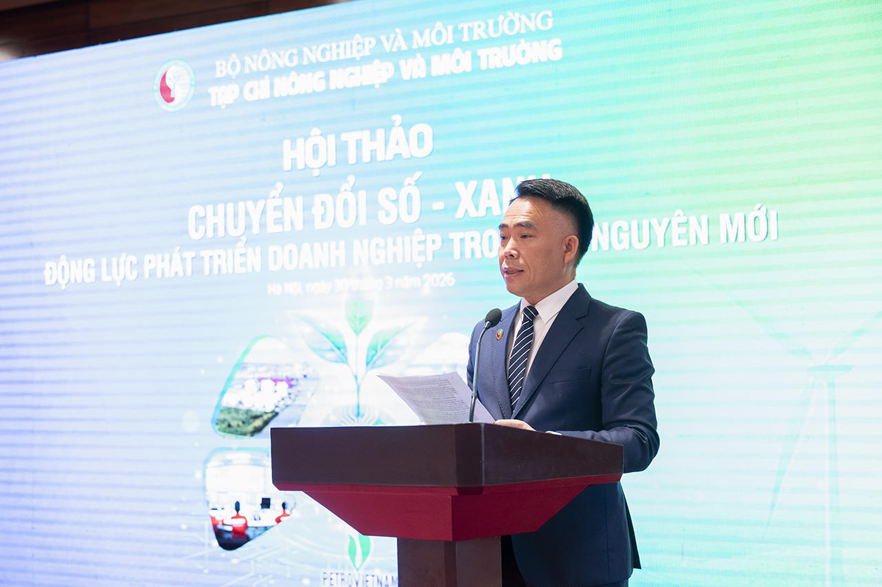 TS. Đào Xuân Hưng - Tổng Biên tập Tạp chí Nông nghiệp và Môi trường phát biểu tại hội thảo.