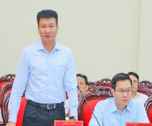 Ông Trần Huy Tuấn, Ủy viên Trung ương Đảng, Bí thư Tỉnh ủy Ninh Bình phát biểu tiếp thu ý kiến của Đoàn kiểm tra, giám sát.