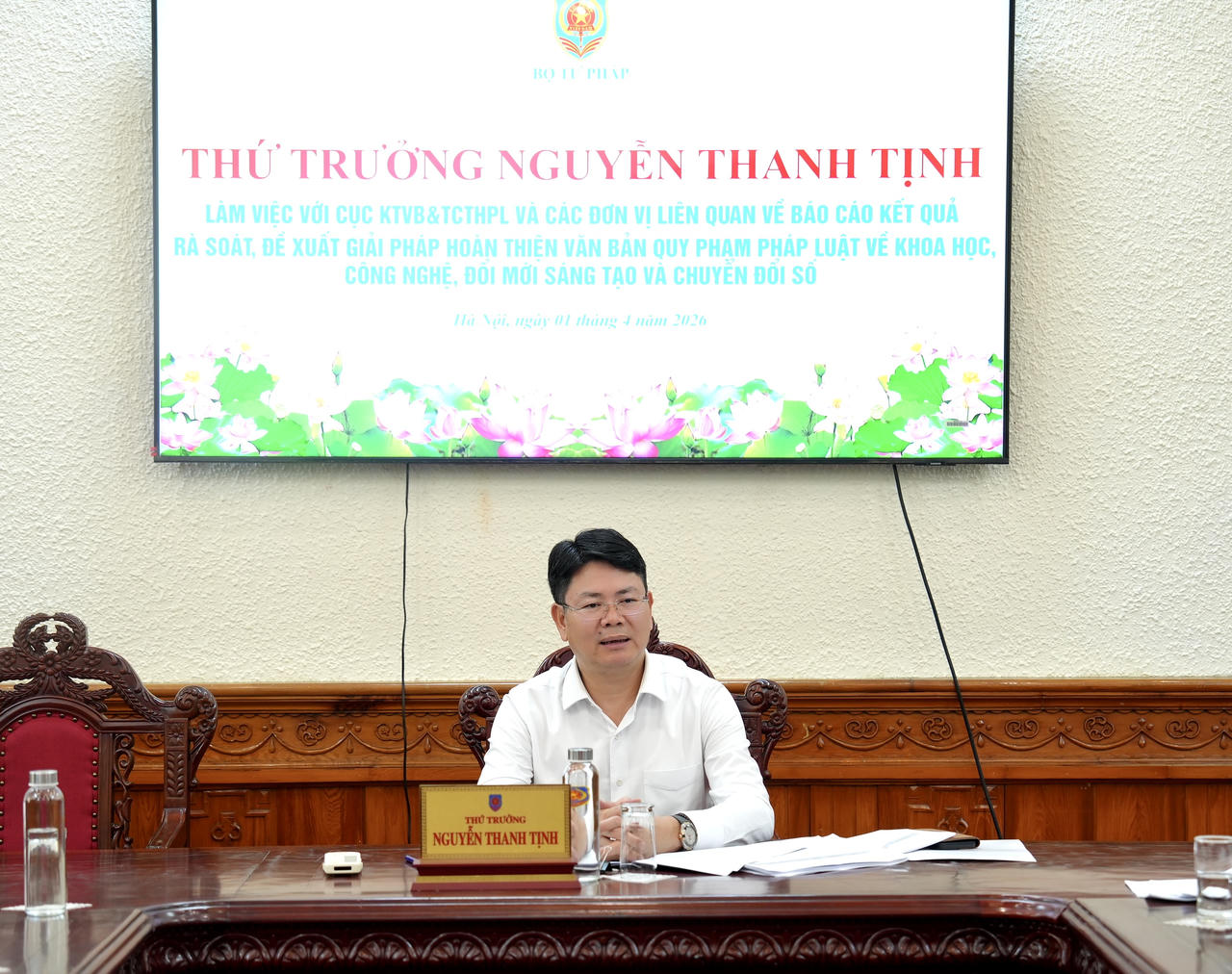 Thứ trưởng Bộ Tư pháp Nguyễn Thanh Tịnh phát biểu kết luận.
