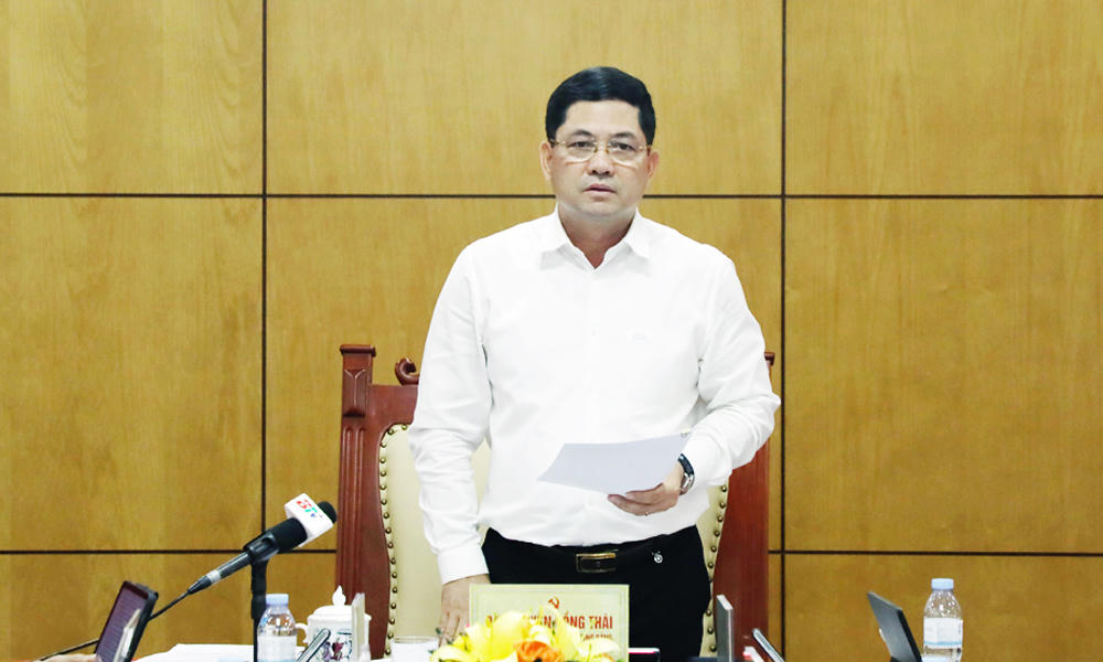 Bí thư Tỉnh ủy Nguyễn Hồng Thái phát biểu tại điểm cầu tỉnh Bắc Ninh.