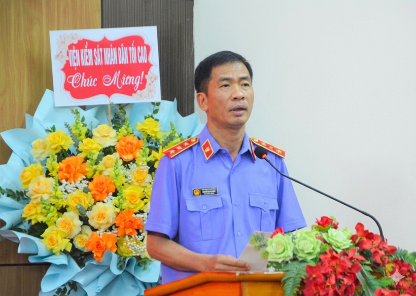 Ông&nbsp;Nguyễn Duy Giảng, Phó Viện trưởng VKSND tối cao phát biểu tại buổi lễ. 