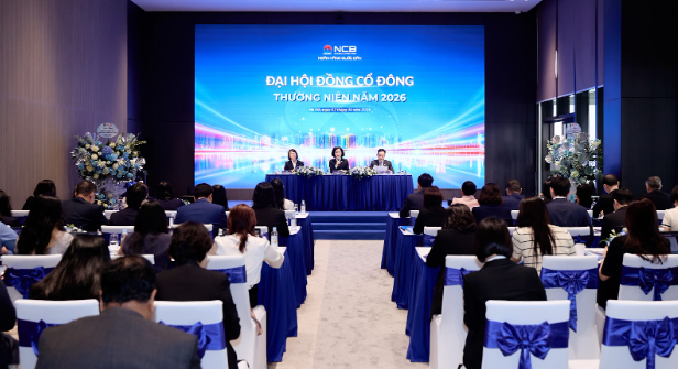 Toàn cảnh Đại hội đồng cổ đông thường niên 2026 của Ngân hàng TMCP Quốc Dân.