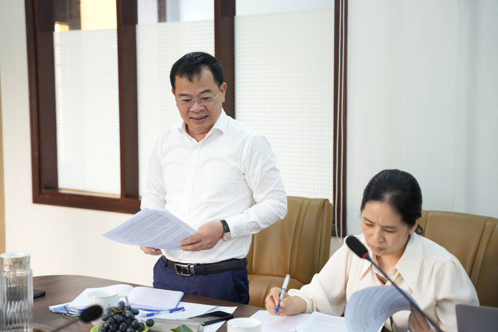 Ông Nguyễn Tân Thịnh, Cục trưởng Cục Quản lý công sản, Bộ Tài chính phát biểu tại buổi làm việc.