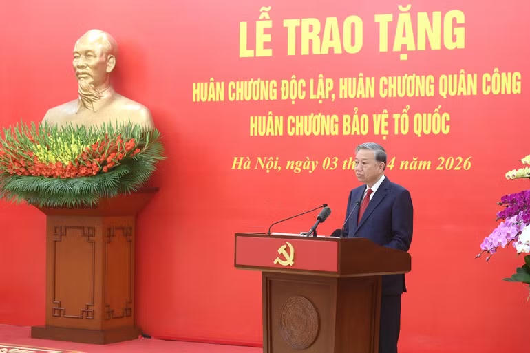 Tổng Bí thư Tô Lâm phát biểu tại buổi lễ. (Ảnh: nhandan.vn)