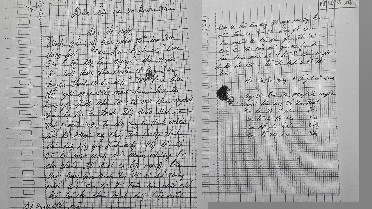 Văn bản có dấu hiệu giả mạo chữ ký của anh chị em trong gia đình bà Hồ Thị Khi