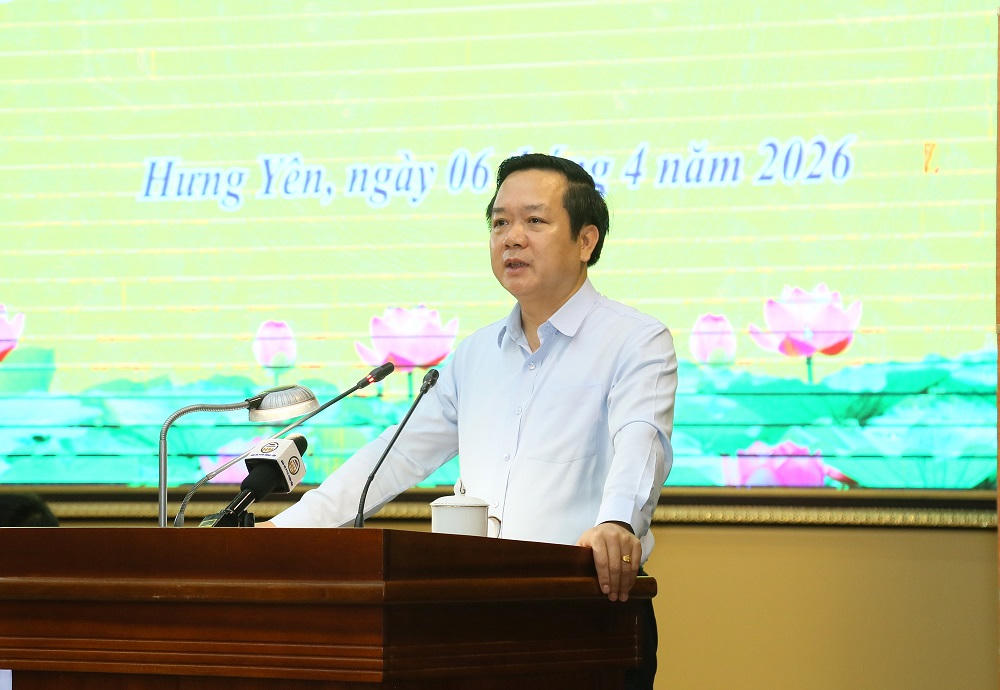 Ông Phạm Quang Ngọc, Chủ tịch UBND tỉnh Hưng Yên phát biểu kết luận hội nghị (ảnh Tất Đạt)