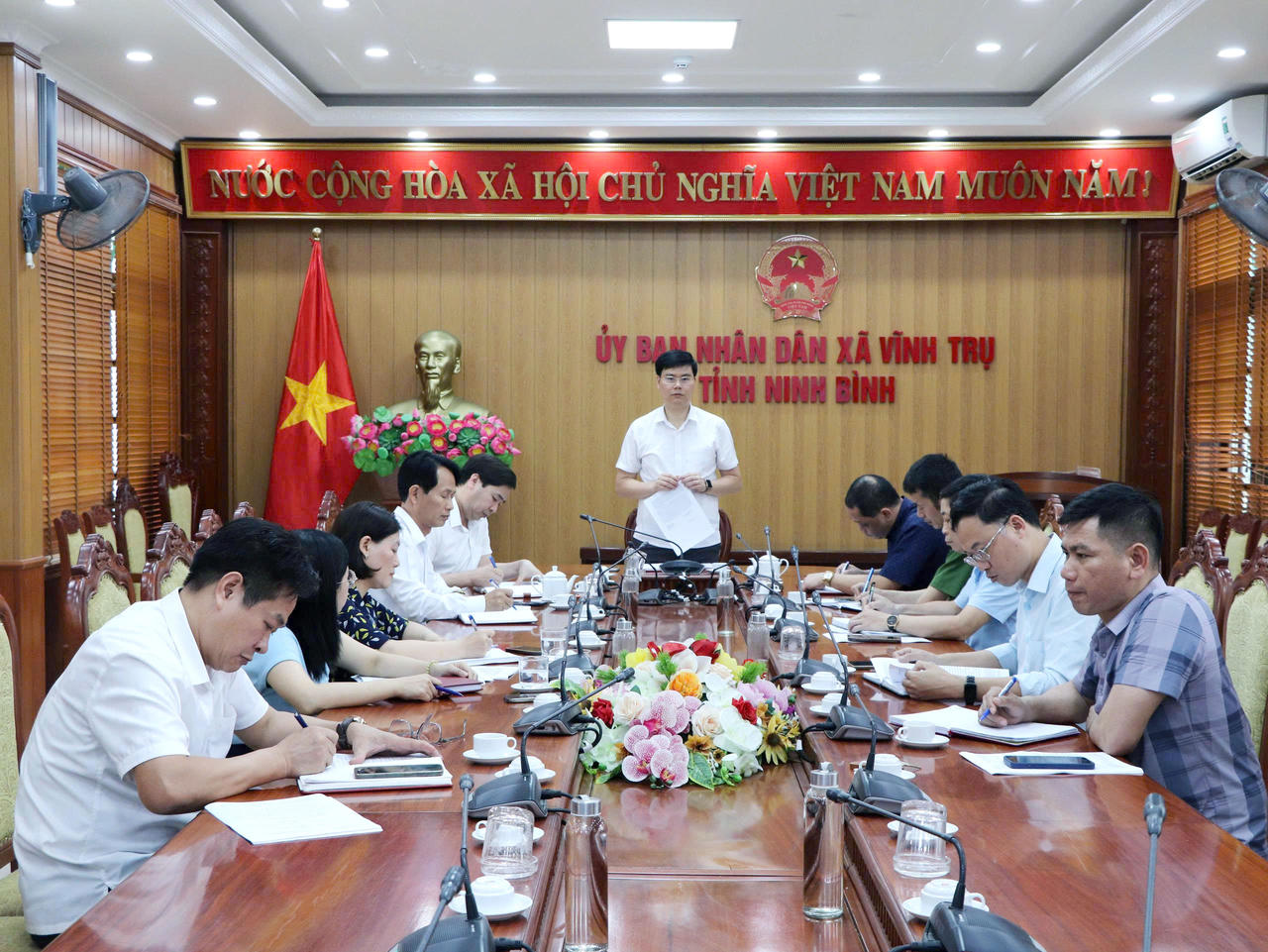 Hội nghị sơ kết công tác quý I, triển khai nhiệm vụ trọng tâm quý II năm 2026 tại xã Vĩnh Trụ, tỉnh Ninh Bình.