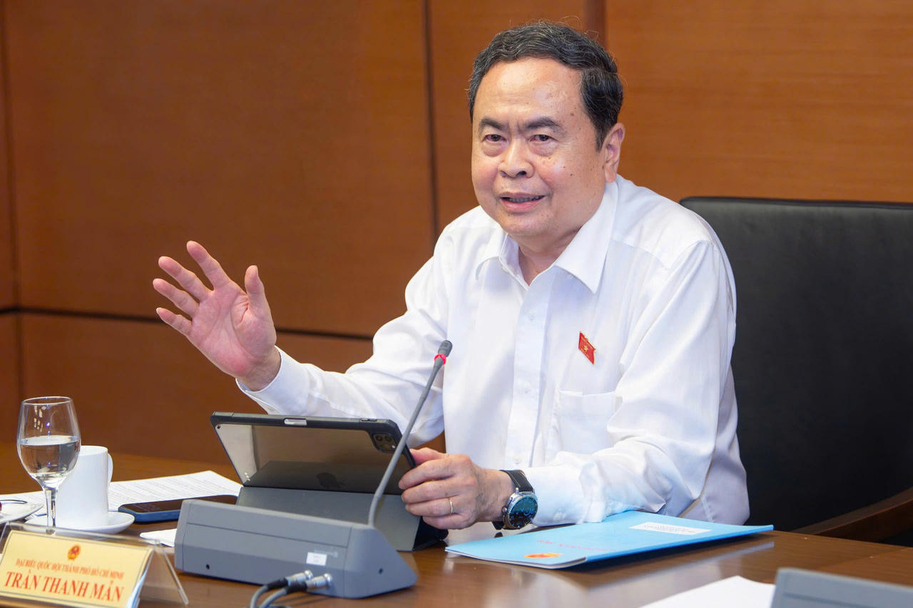 Chủ tịch Quốc hội Trần Thanh Mẫn phát biểu tại phiên họp.