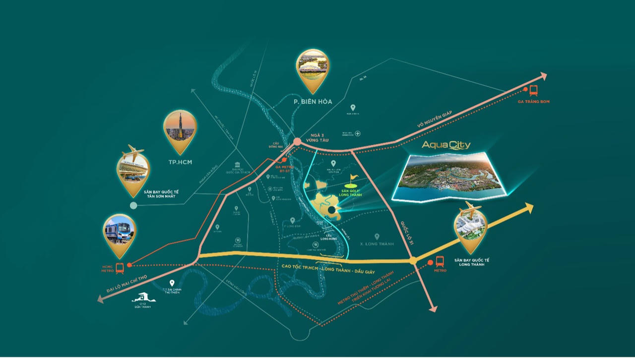 Aqua City nằm tại tâm điểm kết nối liên vùng