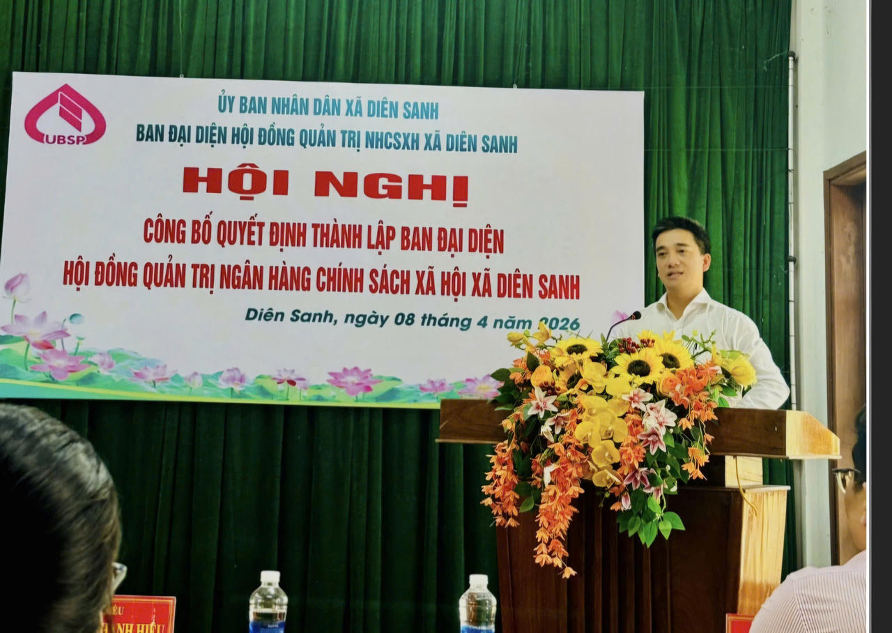 Ông Nguyễn Thanh Hiếu -&nbsp;Chủ tịch UBND xã đánh giá kết quả triển khai chính sách tín dụng ưu đãi đối với hộ nghèo và các đối tượng chính sách khác quý I năm 2026 và triển khai nhiệm vụ.