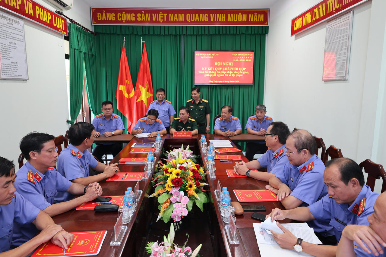 Viện KSQS khu vực 93 và các Viện KSND khu vực Đồng Tháp đã thống nhất xây dựng Quy chế phối hợp.