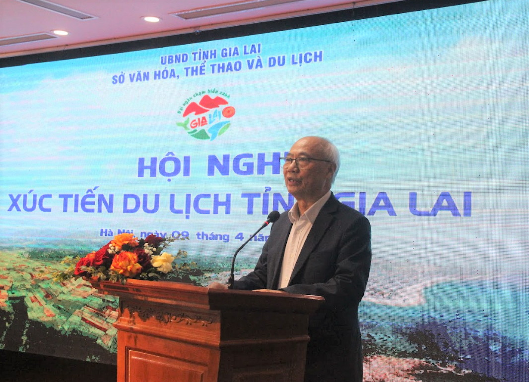 Ông Vũ Thế Bình, Chủ tịch Hiệp hội Du lịch Việt Nam phát biểu tại hội nghị.