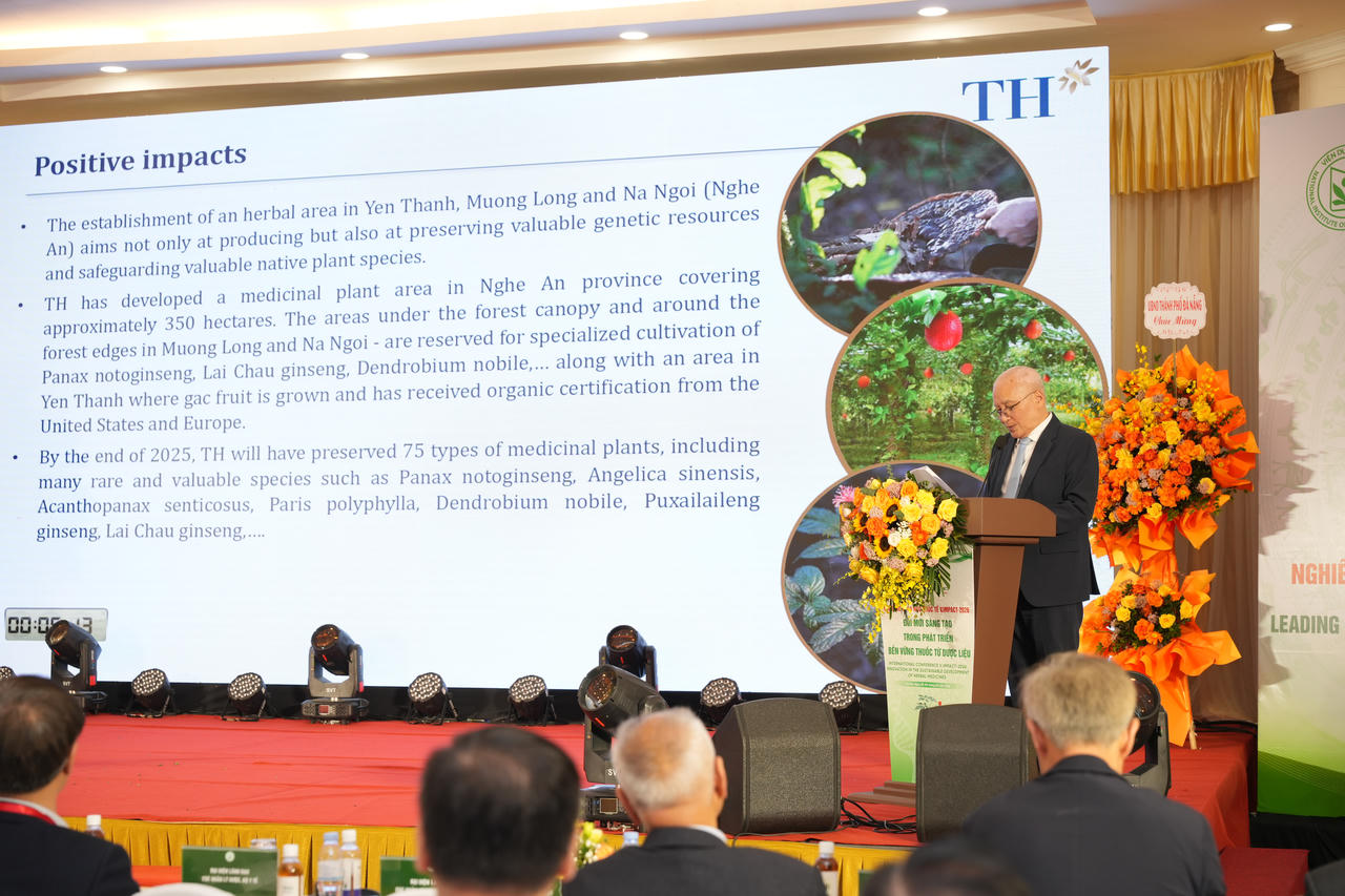 Ông Ngô Minh Hải chia sẻ về những kết quả bảo tồn và phát triển dược liệu của Tập đoàn TH tại một số địa phương