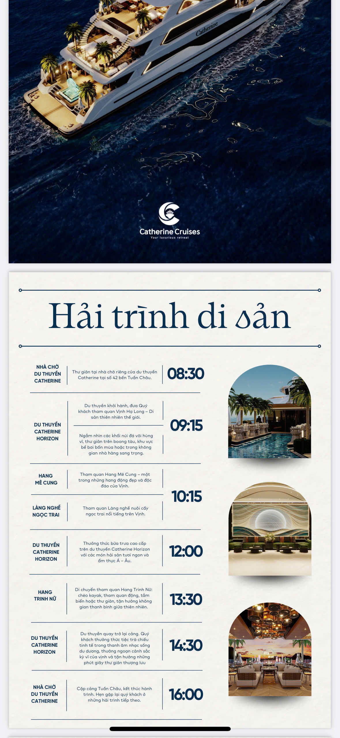 Du thuyền Catherine Horizon - Tuyệt tác giữa lòng di sản thiên nhiên thế giới