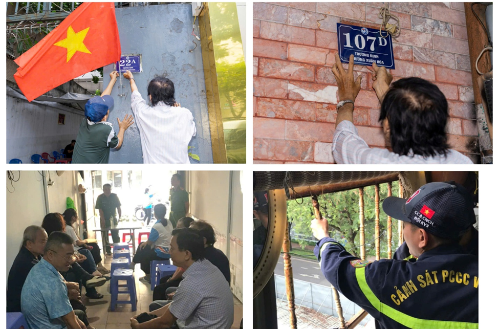 Ngay sau lễ phát động, các lực lượng đã đồng loạt ra quân thực hiện nhiều phần việc cụ thể như thay biển hiệu, số nhà, tháo dỡ “chuồng cọp”, vận động người dân hưởng ứng, ký cam kết thực hiện.