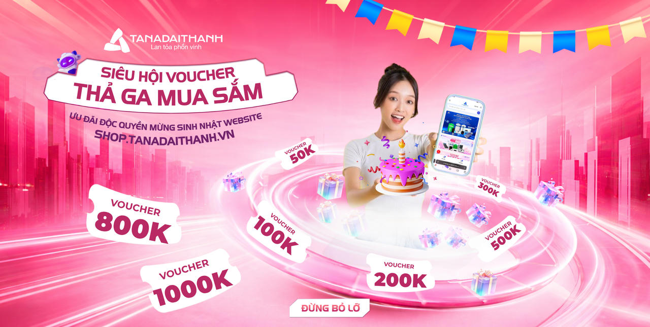 Voucher giảm thêm cho các đơn hàng có giá trị tới 1 triệu đồng (Ảnh: Tân Á Đại Thành)