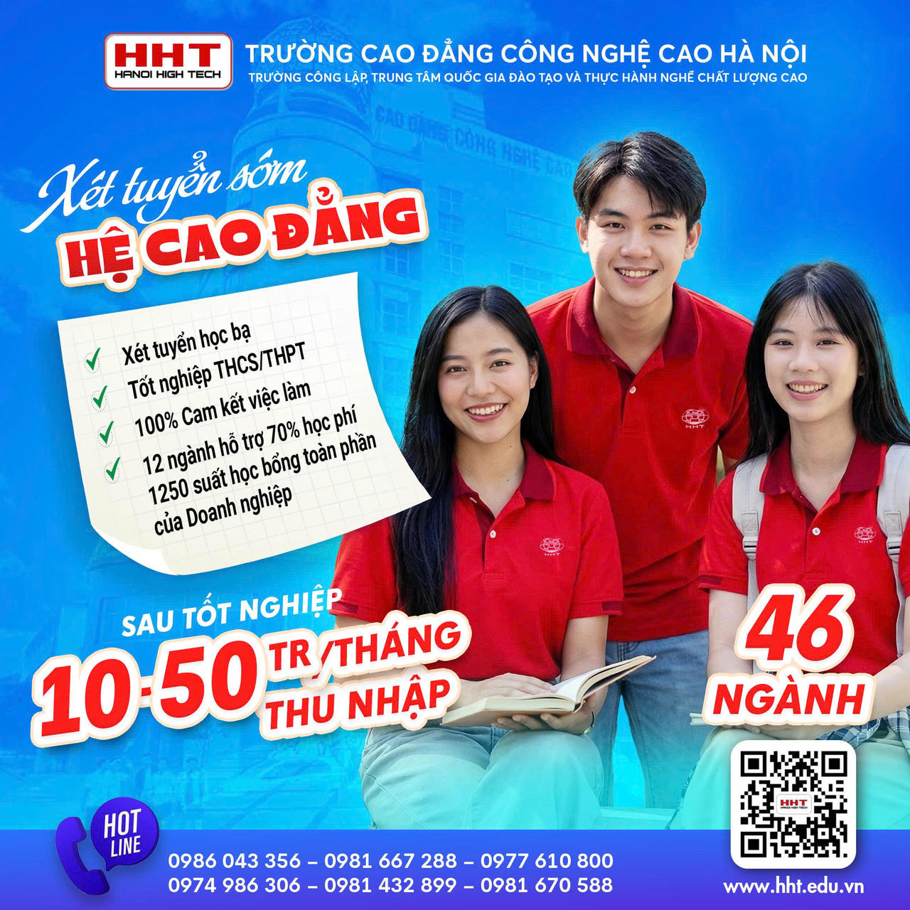 Trường Cao đẳng Công nghệ cao Hà Nội tuyển sinh năm học 2026–2027: Đa dạng lựa chọn, cam kết đầu ra