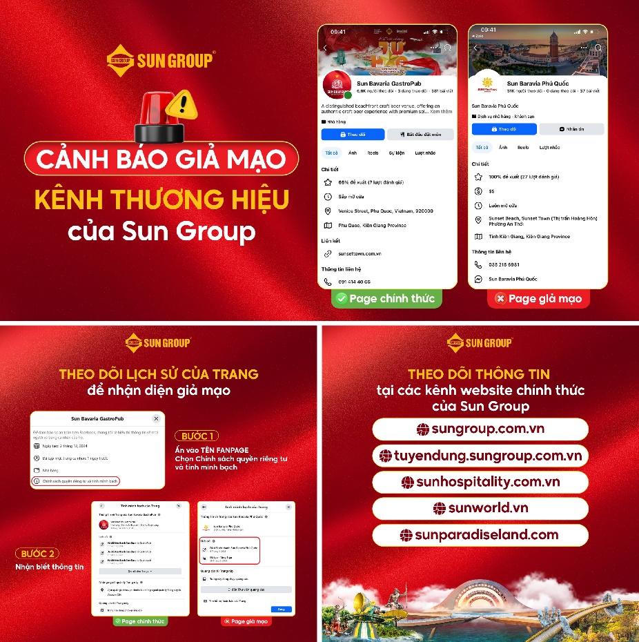 Sun Group cảnh báo thủ đoạn mạo danh thương hiệu du lịch, tuyển dụng