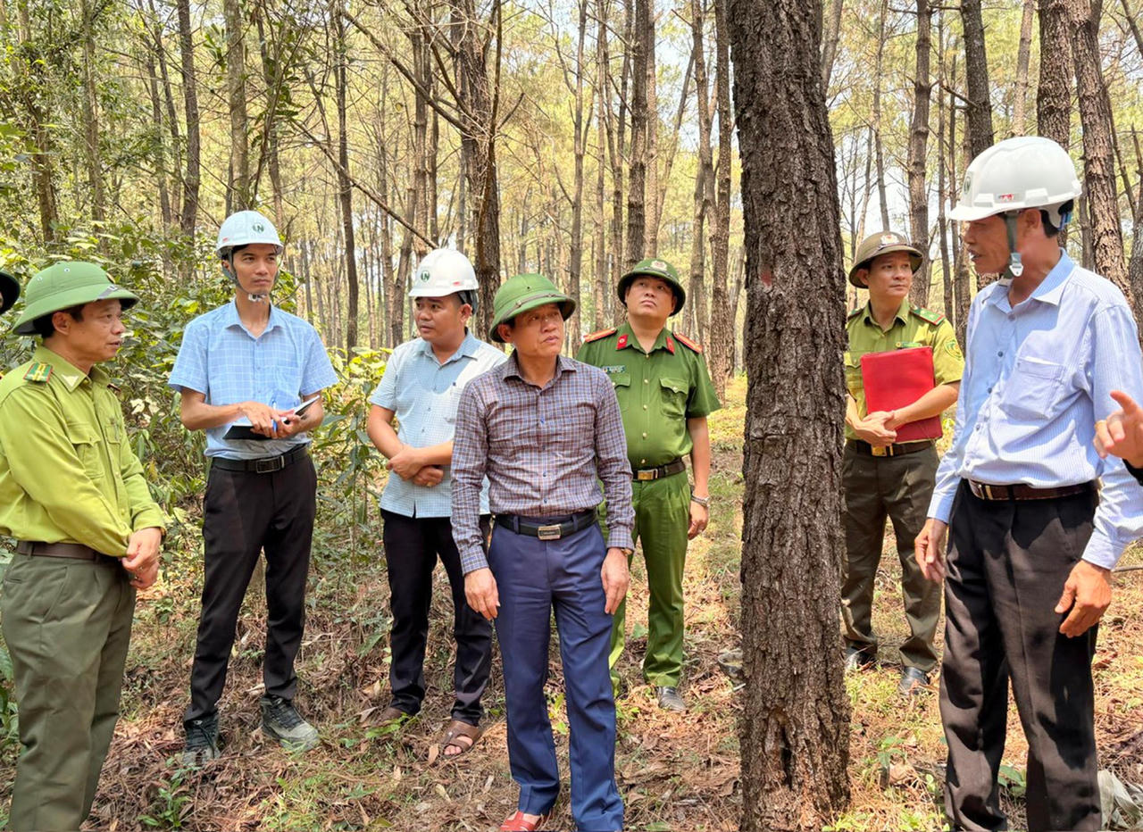 Phó Chủ tịch UBND tỉnh Lê Văn Bảo chỉ đạo công tác PCCCR tại Công ty Lâm nghiệp Đường 9.