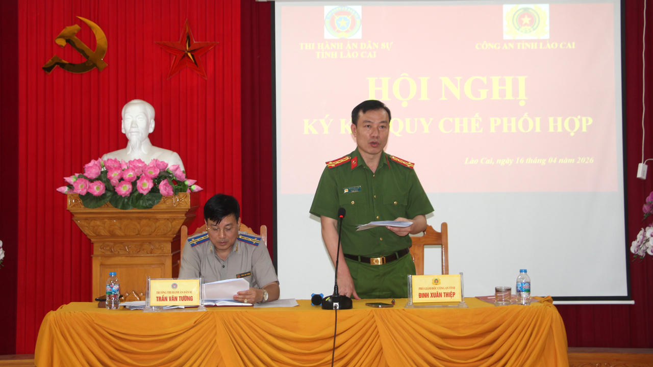 Lào Cai: Thi hành án dân sự và Công an tỉnh ký kết quy chế phối hợp
