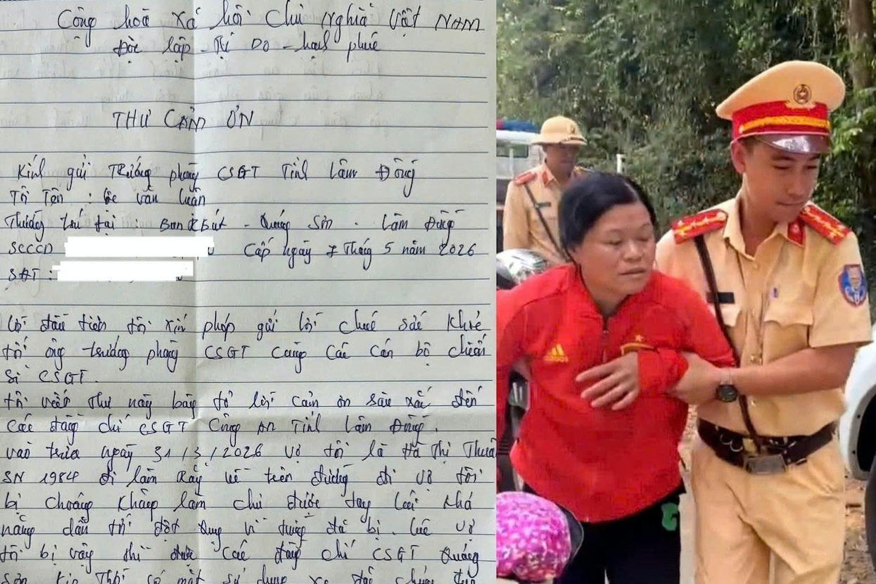 Người dân cảm ơn Cảnh sát giao thông Lâm Đồng hỗ trợ cấp cứu kịp thời