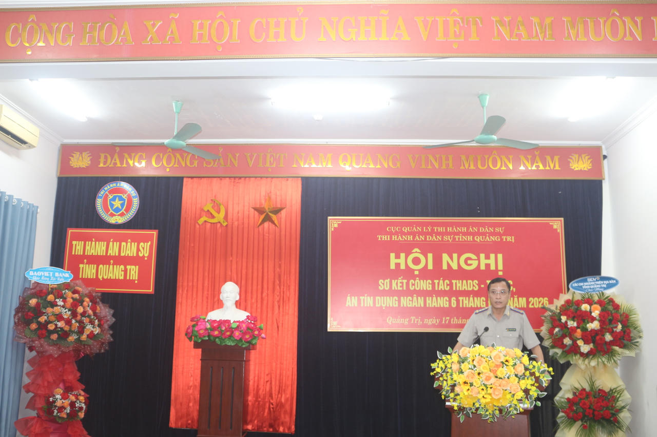 Trưởng THADS tỉnh Quảng Trị Nguyễn Văn Tuấn phát biểu tiếp thu ý kiến chỉ đạo.