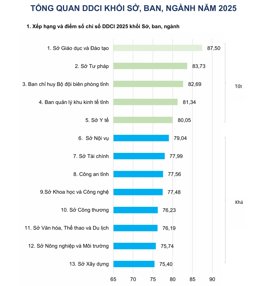 Tổng quan DDCI khối sở, ban, ngành năm 2025.