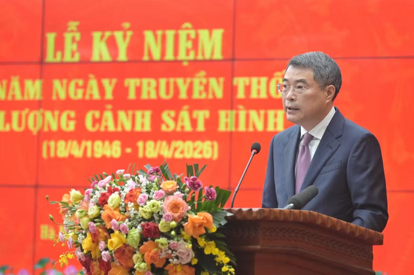 Đồng chí Thủ tưởng Lê Minh Hưng phát biểu chỉ đạo tại buổi lễ. (Ảnh:&nbsp;ANTD.VN)