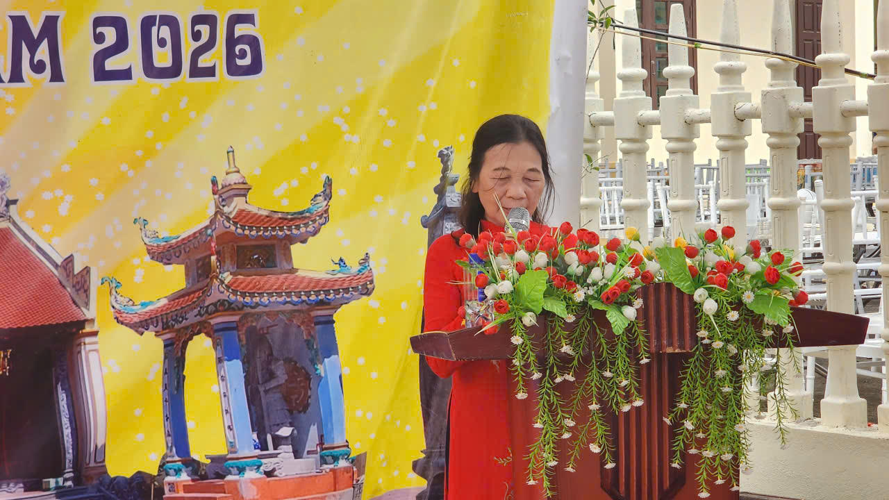 Bà Nguyễn Thị Phương, Trưởng ban tổ chức khai mạc Lễ hội Kỳ Phúc, Đền Phúc Khánh năm 2026.