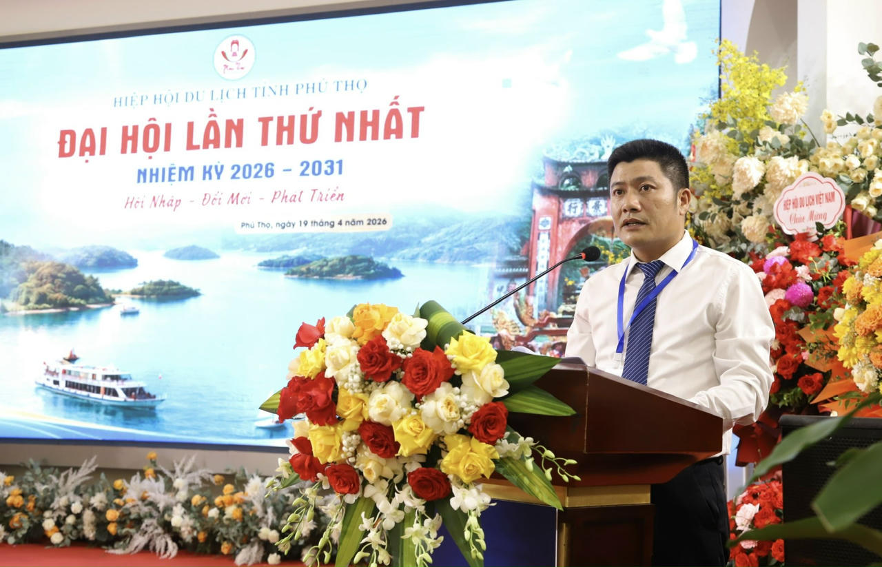 Ông Nguyễn Ngọc Lân được bầu làm Chủ tịch Hiệp hội Du lịch tỉnh Phú Thọ nhiệm kỳ 2026-2031. Ảnh: Xuân Hồng
