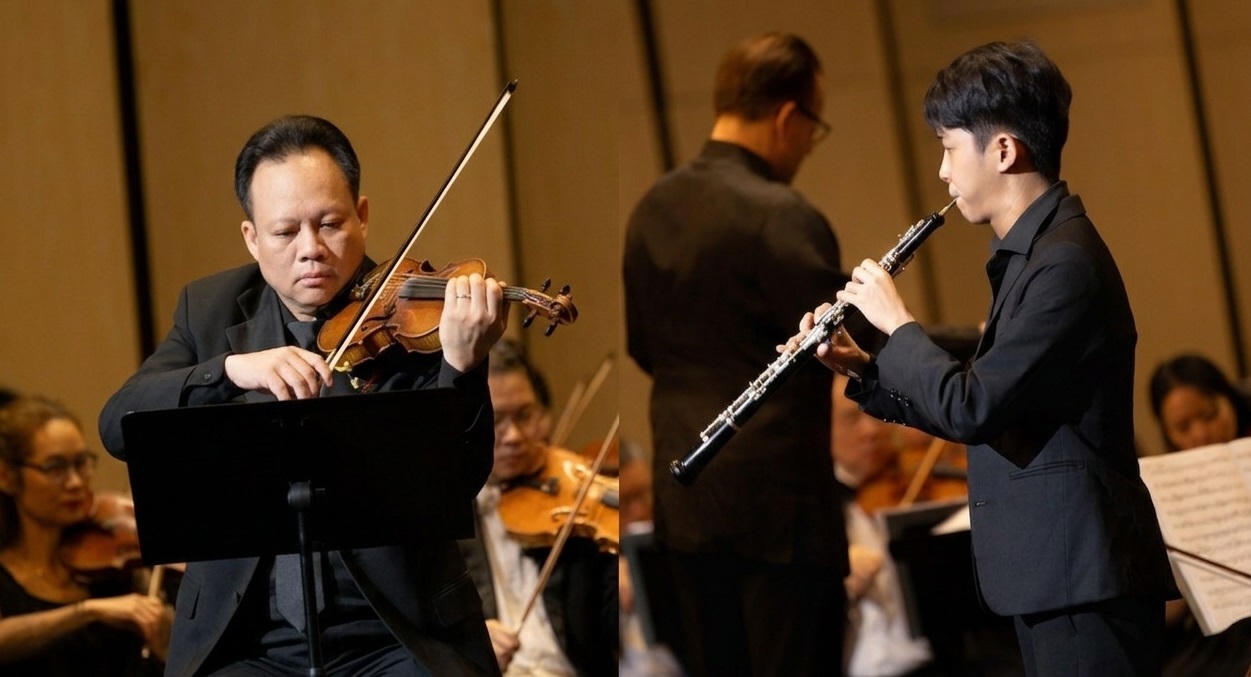 Màn song tấu violin và oboe tạo nên cuộc đối thoại tinh tế trên sân khấu nhà hát Hồ Gươm.