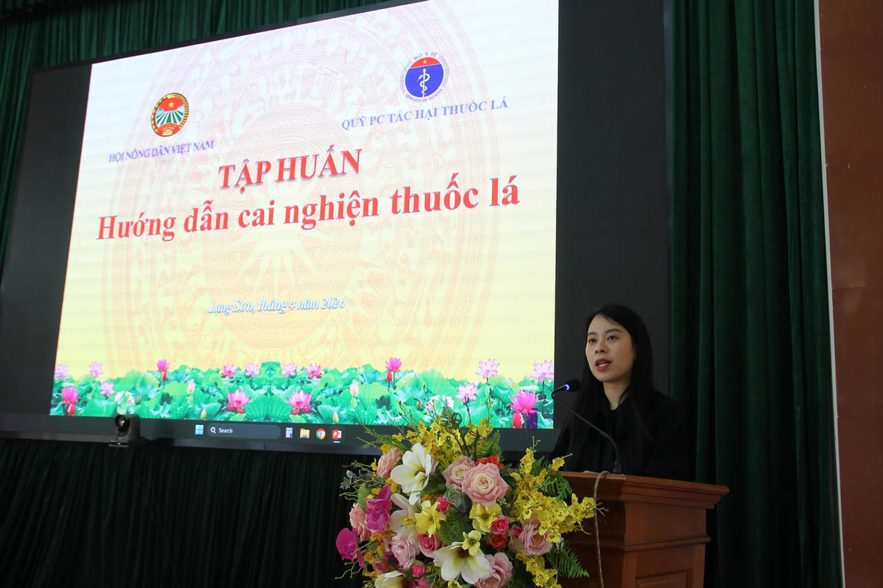 Tập huấn chuyên sâu về phòng, chống tác hại thuốc lá cho cán bộ hội nông dân ở Lạng Sơn