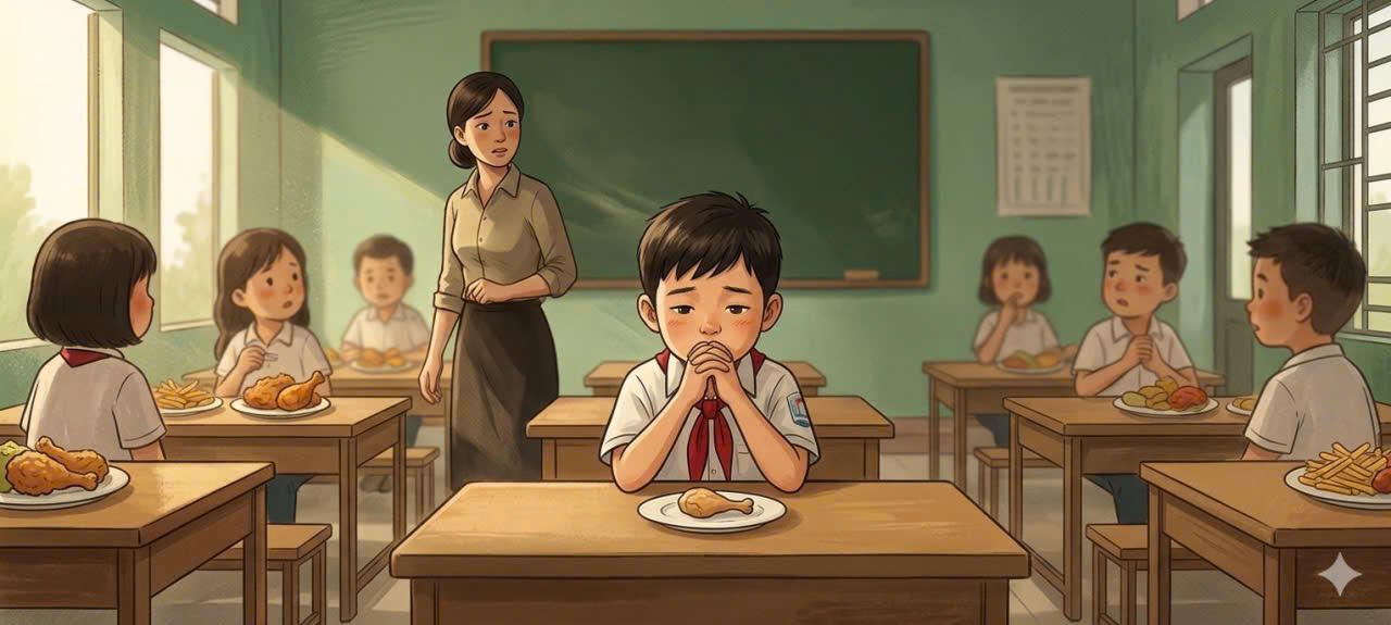 Miếng thịt gà và sự trung thực trong trường học