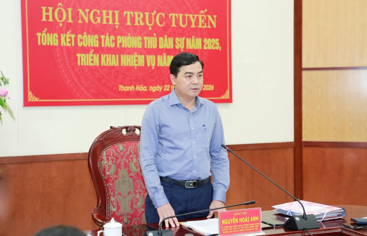 Chủ tịch UBND tỉnh Thanh Hóa Nguyễn Hoài Anh phát biểu kết luận hội nghị.