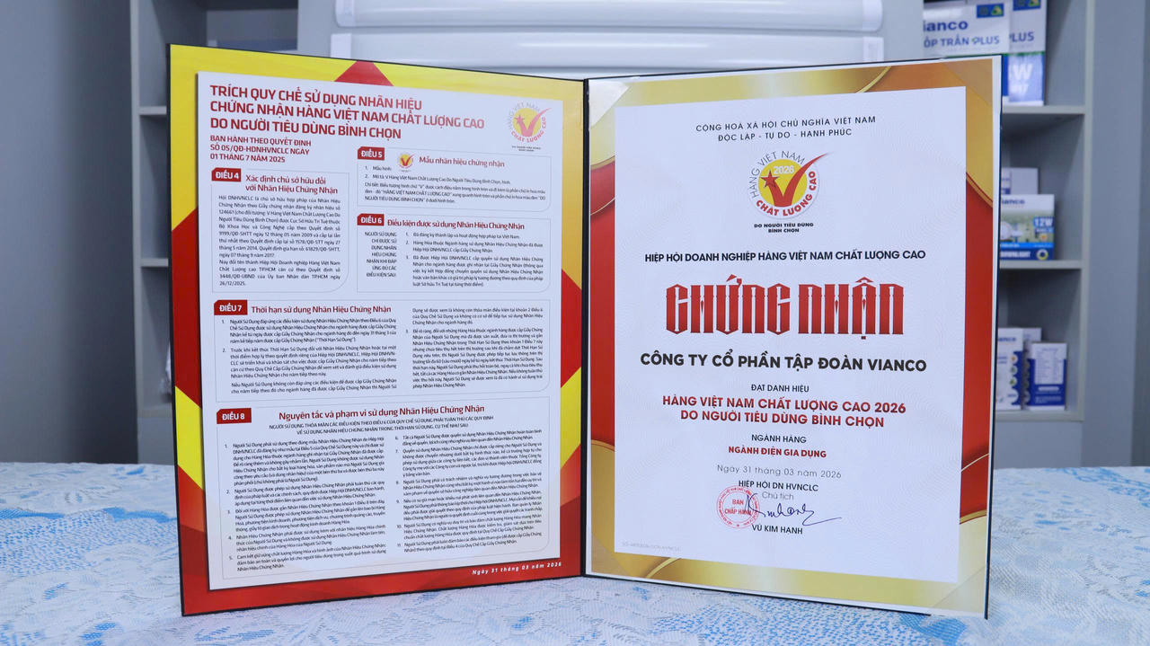 Vianco Group 5 năm liên tiếp được vinh danh Hàng Việt Nam Chất lượng cao