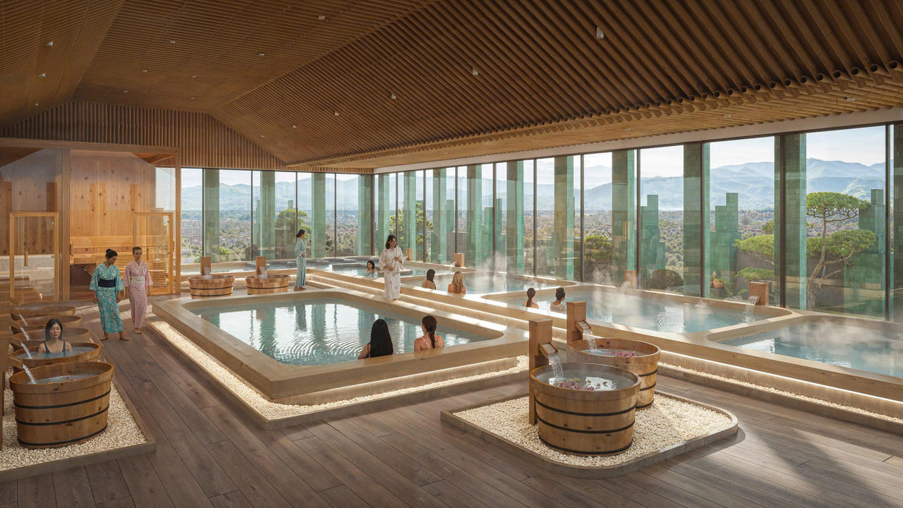 Tổ hợp dịch vụ Onsen tại dự án Làng Thuỵ Sỹ khoáng nóng Swiss Eden.