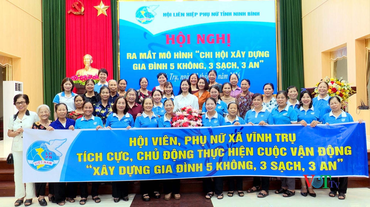 Ninh Bình: Ra mắt mô hình “Chi hội xây dựng Gia đình 5 không, 3 sạch, 3 an” tại xã Vĩnh Trụ