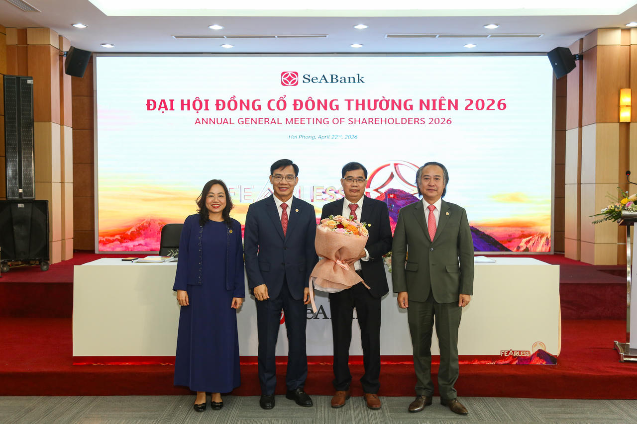 Đại hội đồng cổ đông thường niên 2026: SeABank chốt trả cổ tức 20,5%, tăng vốn lên 34.688 tỷ đồng
