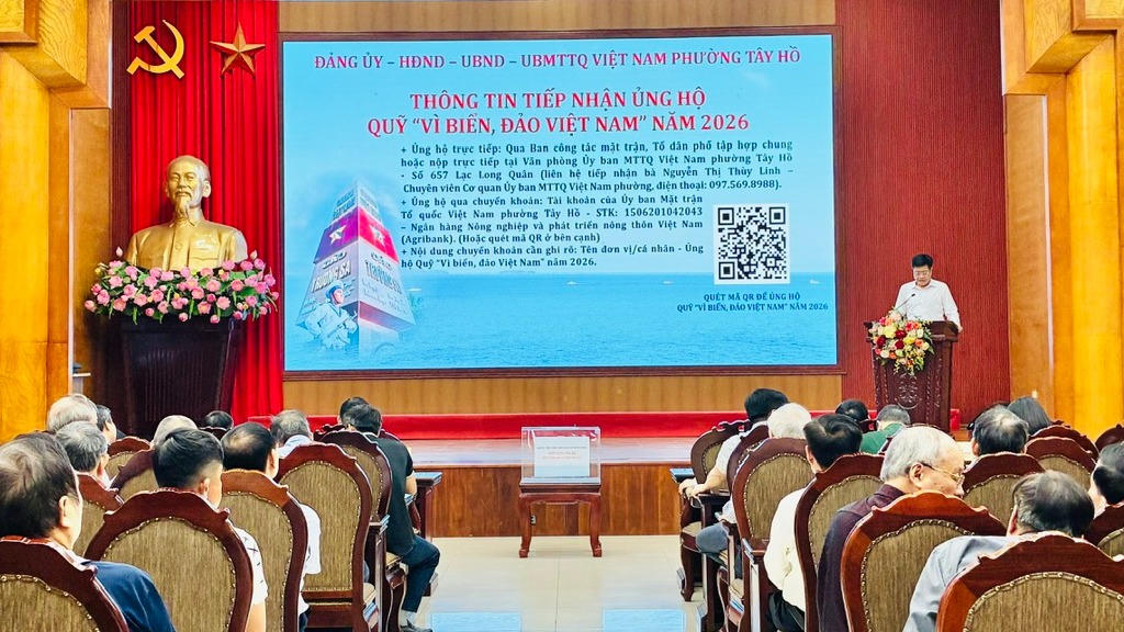 Phường Tây Hồ phát động ủng hộ Quỹ “Vì biển, đảo Việt Nam” năm 2026