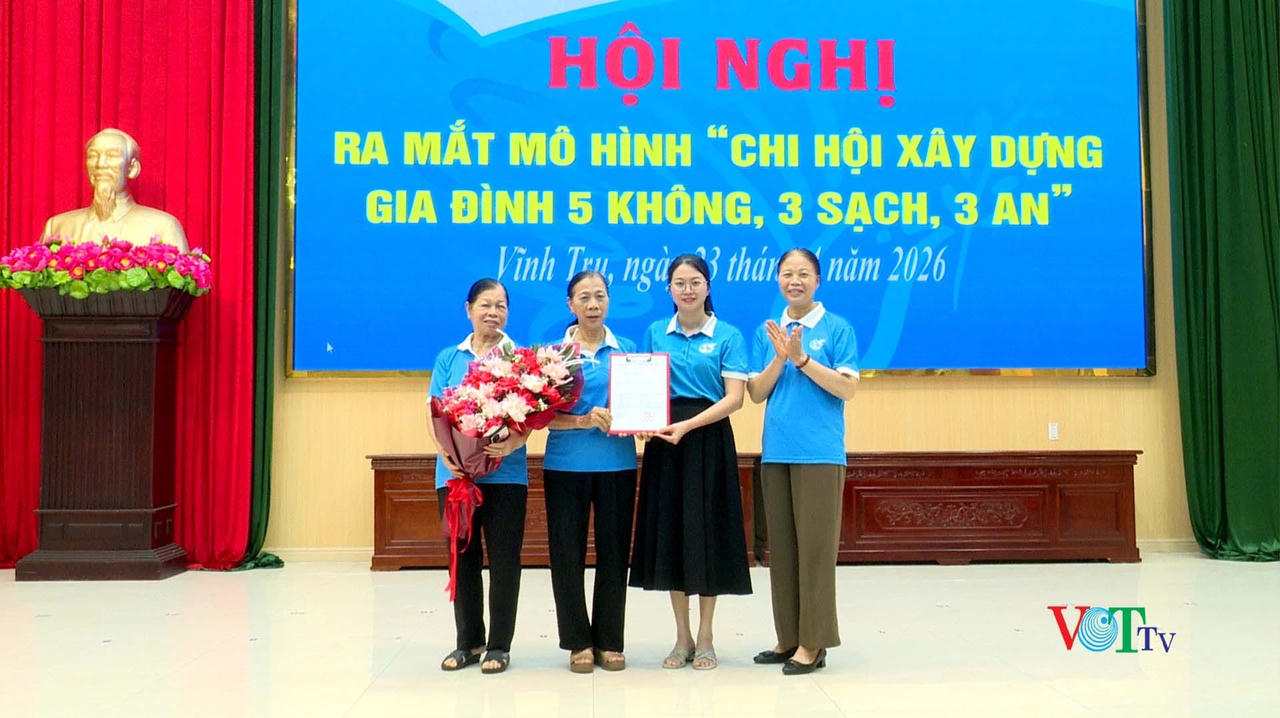 Ninh Bình: Ra mắt mô hình “Chi hội xây dựng Gia đình 5 không, 3 sạch, 3 an” tại xã Vĩnh Trụ