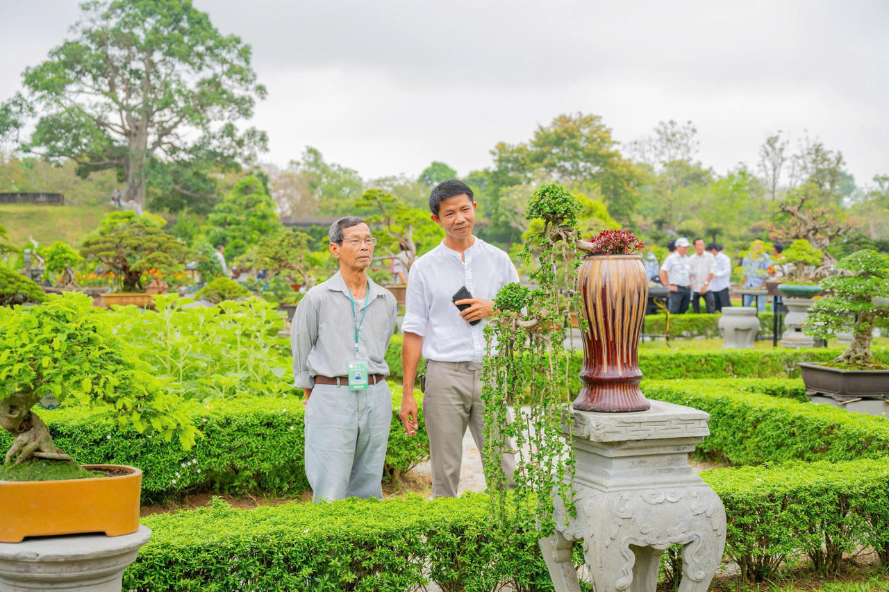 Người dân, du khách thưởng lãm cây tại chương trình&nbsp;