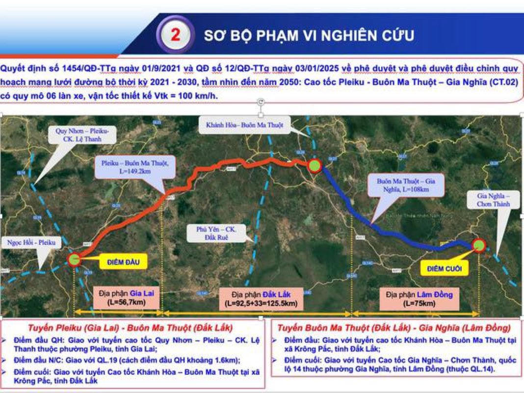 Nghiên cứu sơ bộ về các tuyến cao tốc tại Tây Nguyên