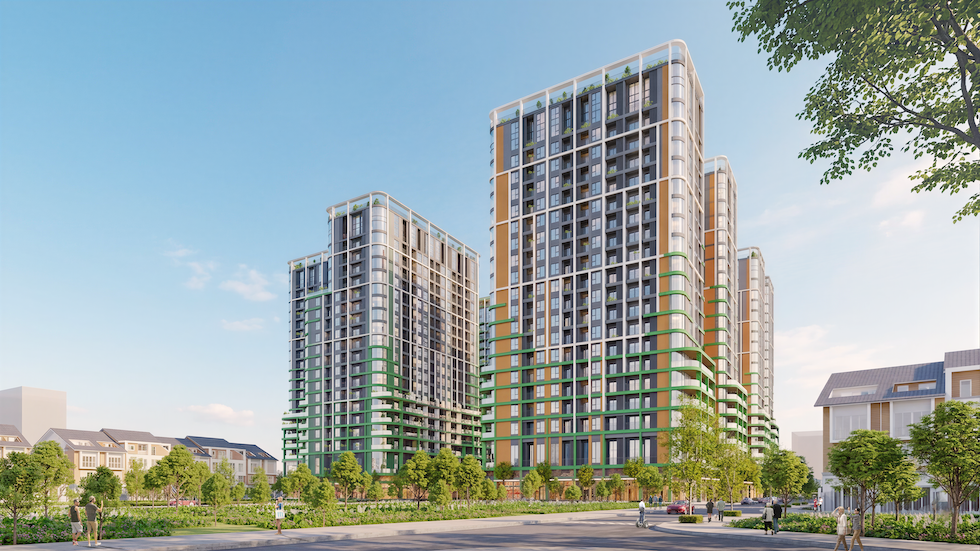 Tổ hợp căn hộ FourS Tower - đại diện tiêu biểu cho không gian sống tích hợp đa trải nghiệm của Sun Group tại Nam Đà Nẵng. Ảnh: Sun Property.