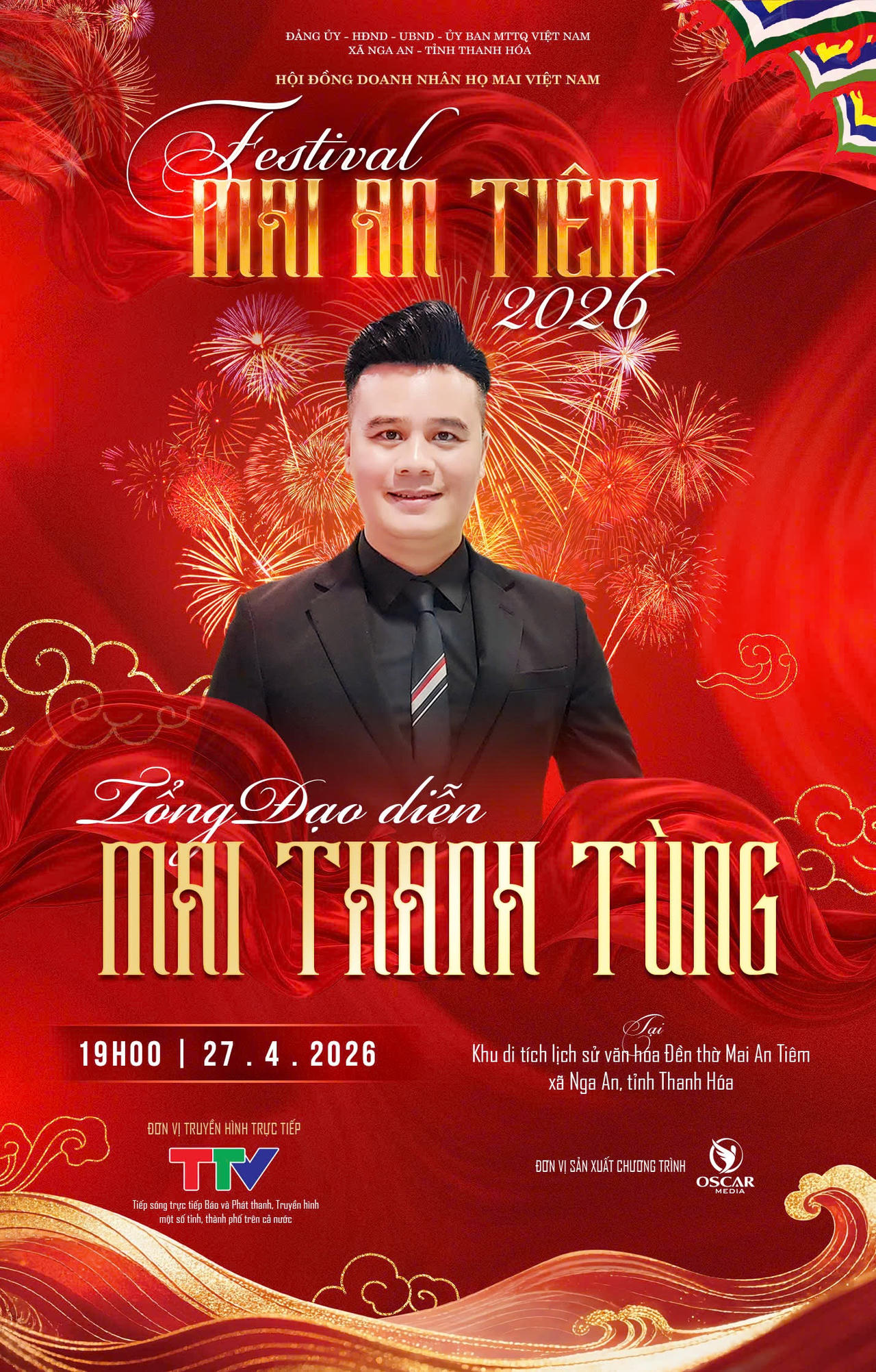 “Festival Mai An Tiêm 2026” do đạo diễn Mai Thanh Tùng làm Tổng đạo diễn, diễn ra tại Khu di tích đền thờ Mai An Tiêm (Thanh Hóa).