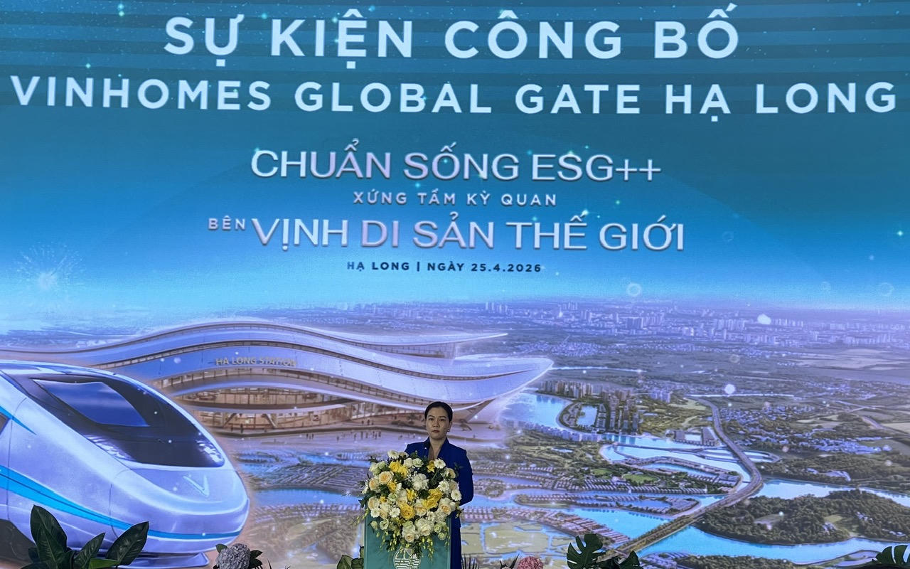 Bà Nguyễn Thu Hằng - Tổng Giám đốc Công ty cổ phần Vinhomes phát biểu tại sự kiện.