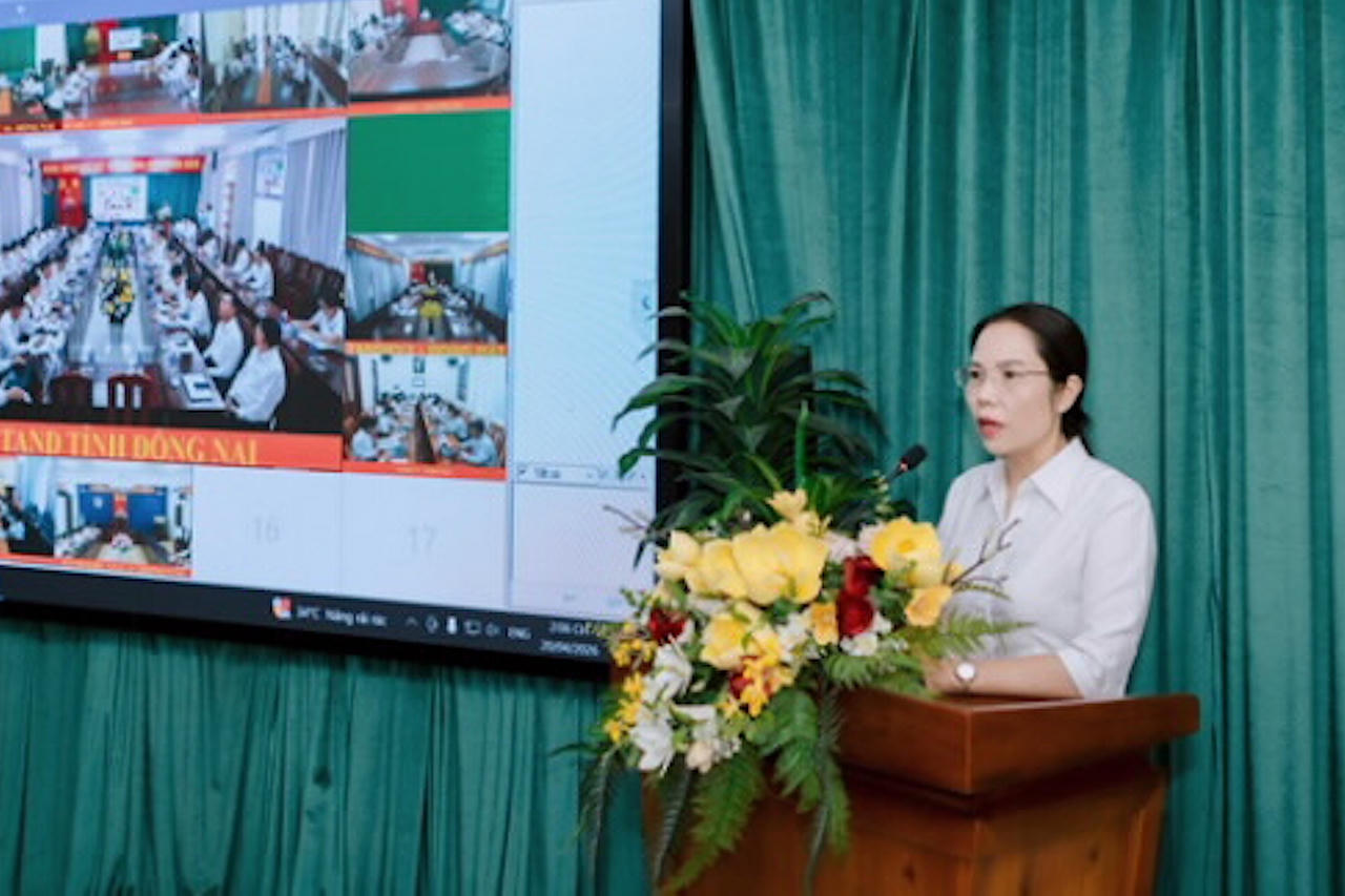 Chánh án Nguyễn Thị Tuyết Thanh ghi nhận sự nỗ lực của đội ngũ cán bộ, công chức TAND hai cấp.