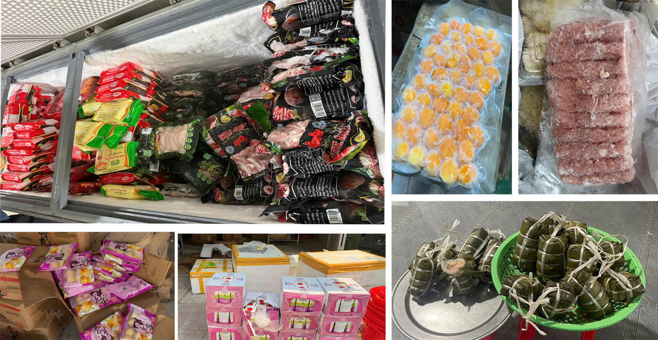 Các thực phẩm “bẩn” bị lực lượng chức năng tỉnh Thanh Hóa thu giữ.