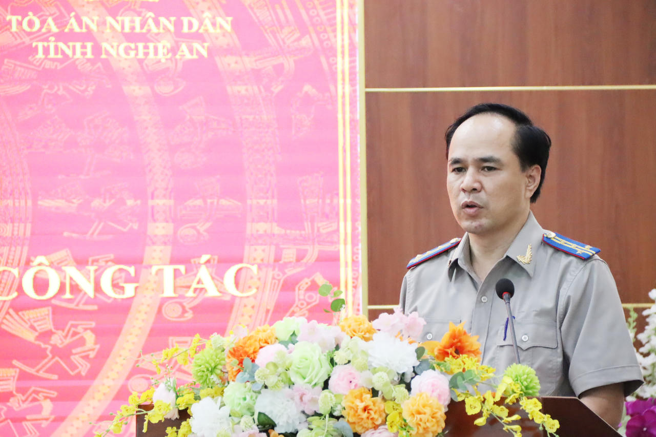 Ông Phạm Quốc Nam - Trưởng Cơ quan THADS tỉnh Nghệ An phát biểu tại Lễ ký kết