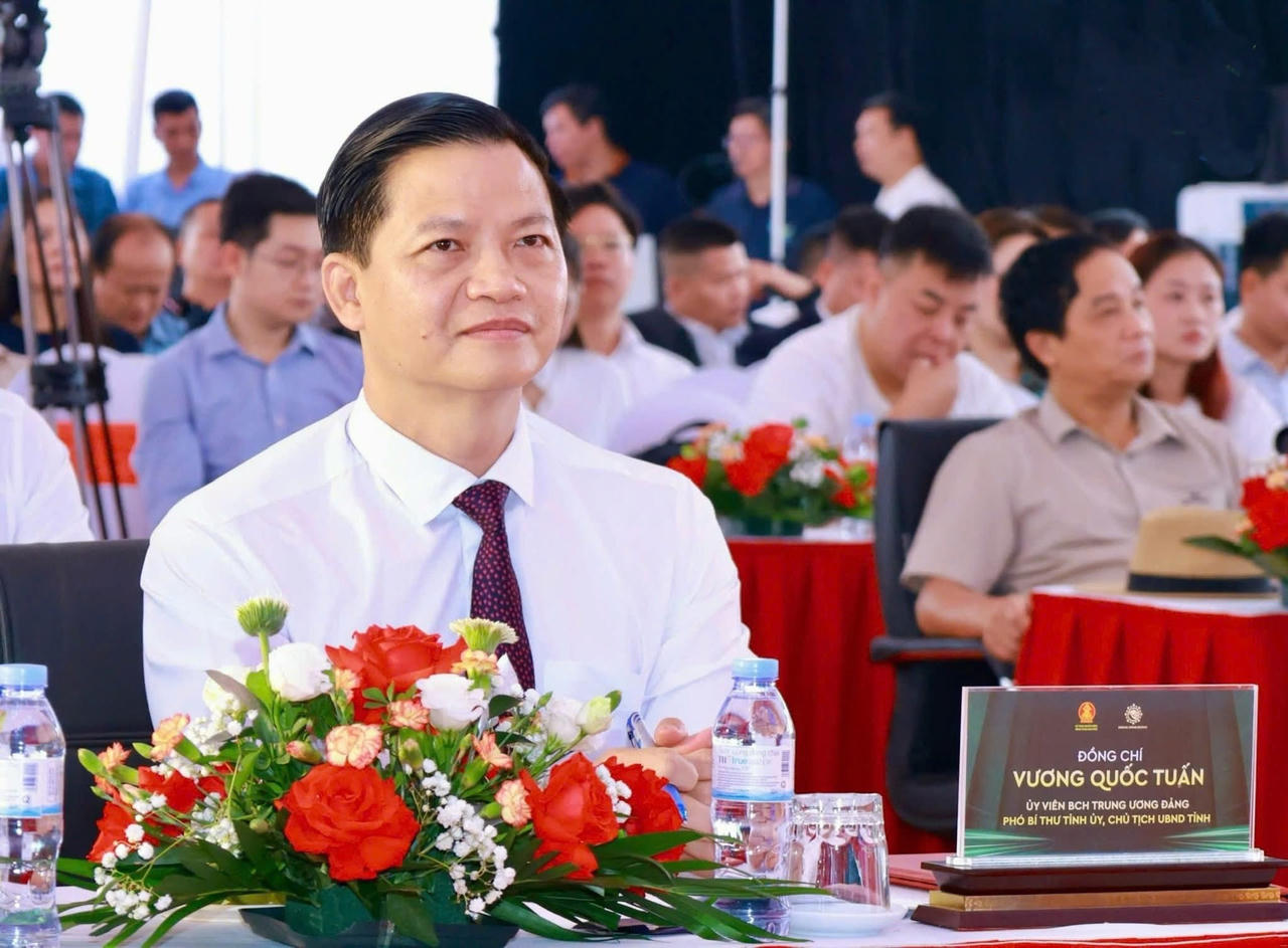 Ông Vương Quốc Tuấn, Chủ tịch UBND tỉnh Thái Nguyên dự Lễ khởi công Dự án nhà ở xã hội tại Khu đô thị số 1 Cải Đan.