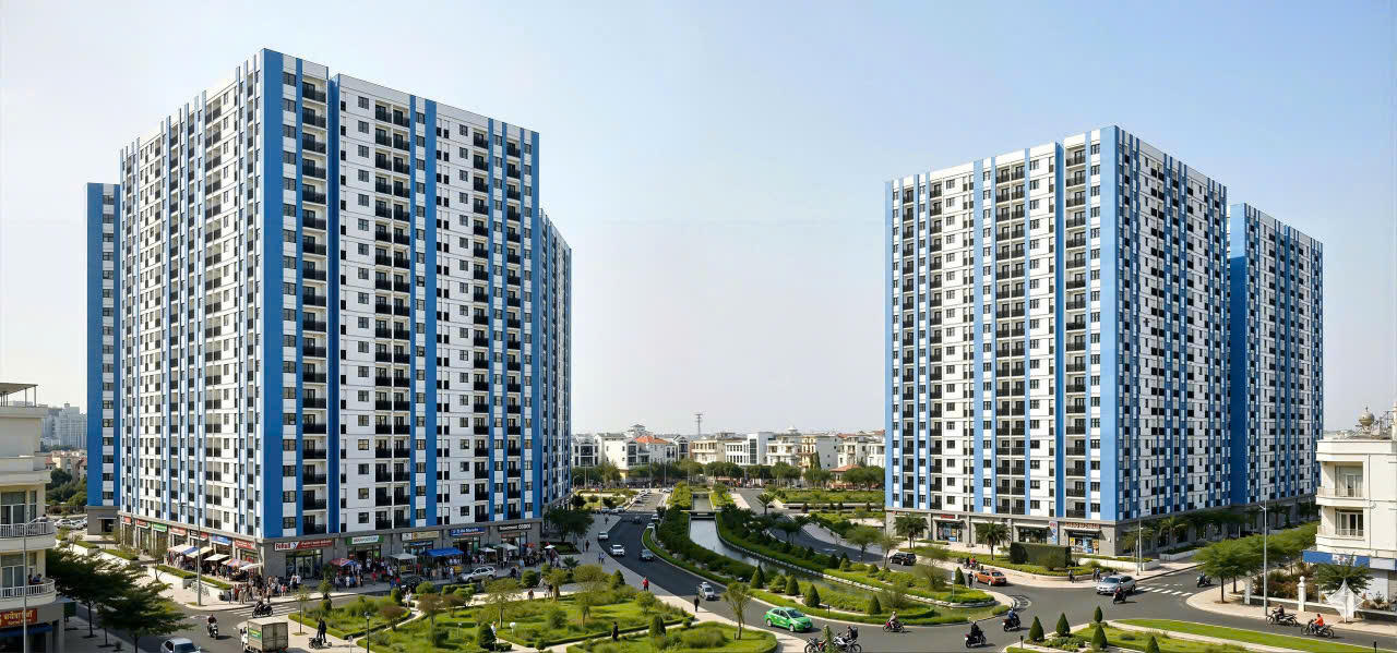 Phối cảnh Dự án Khu nhà ở xã hội An Phú (phường Phổ Yên).